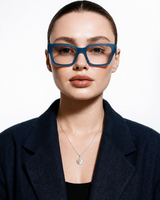 Aqua Blue Square Frame Eyeglasses