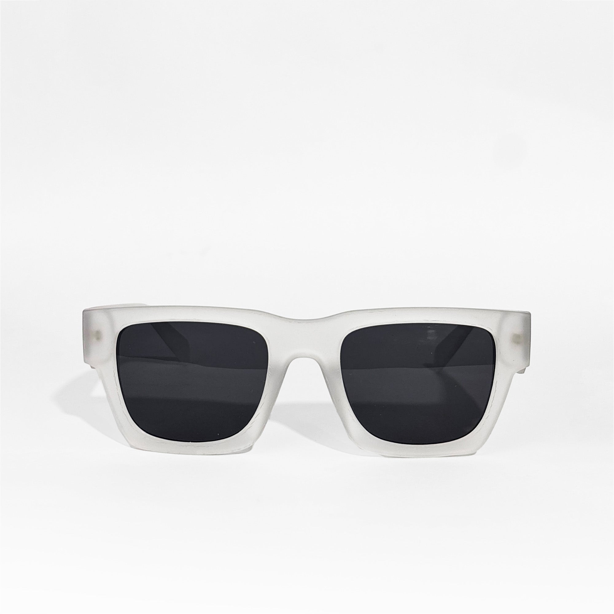 Arctic White Rectangle Sunglasses
