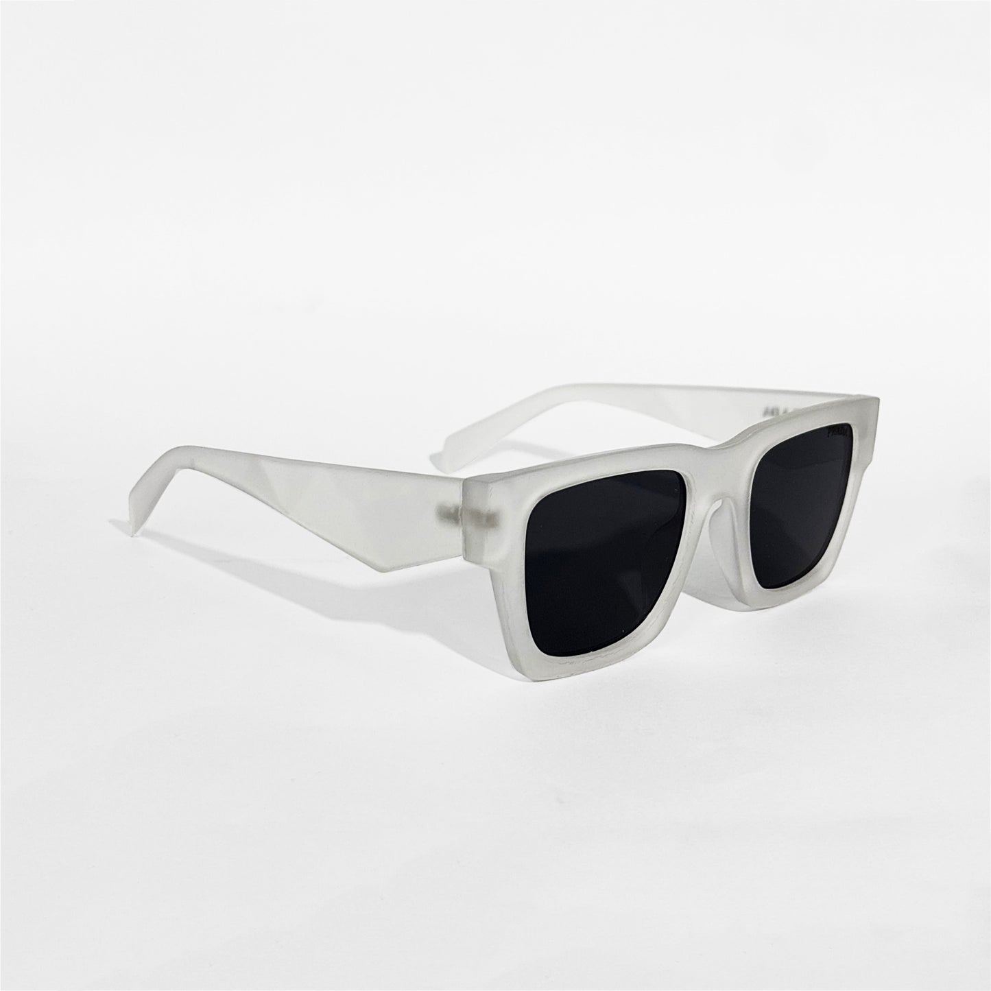 Arctic White Rectangle Sunglasses