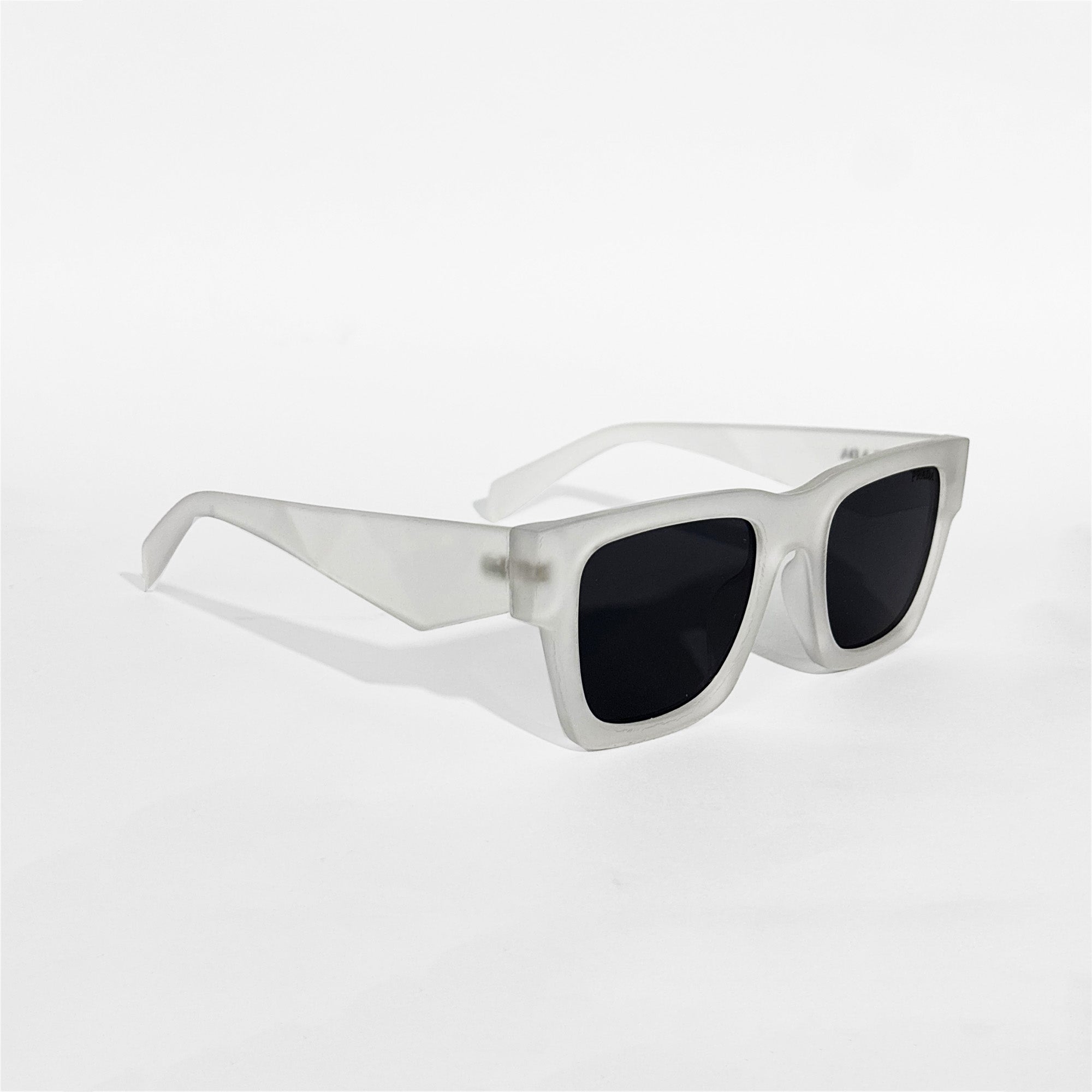 Arctic White Rectangle Sunglasses