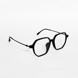 Black Hexa Edge Frame Glasses