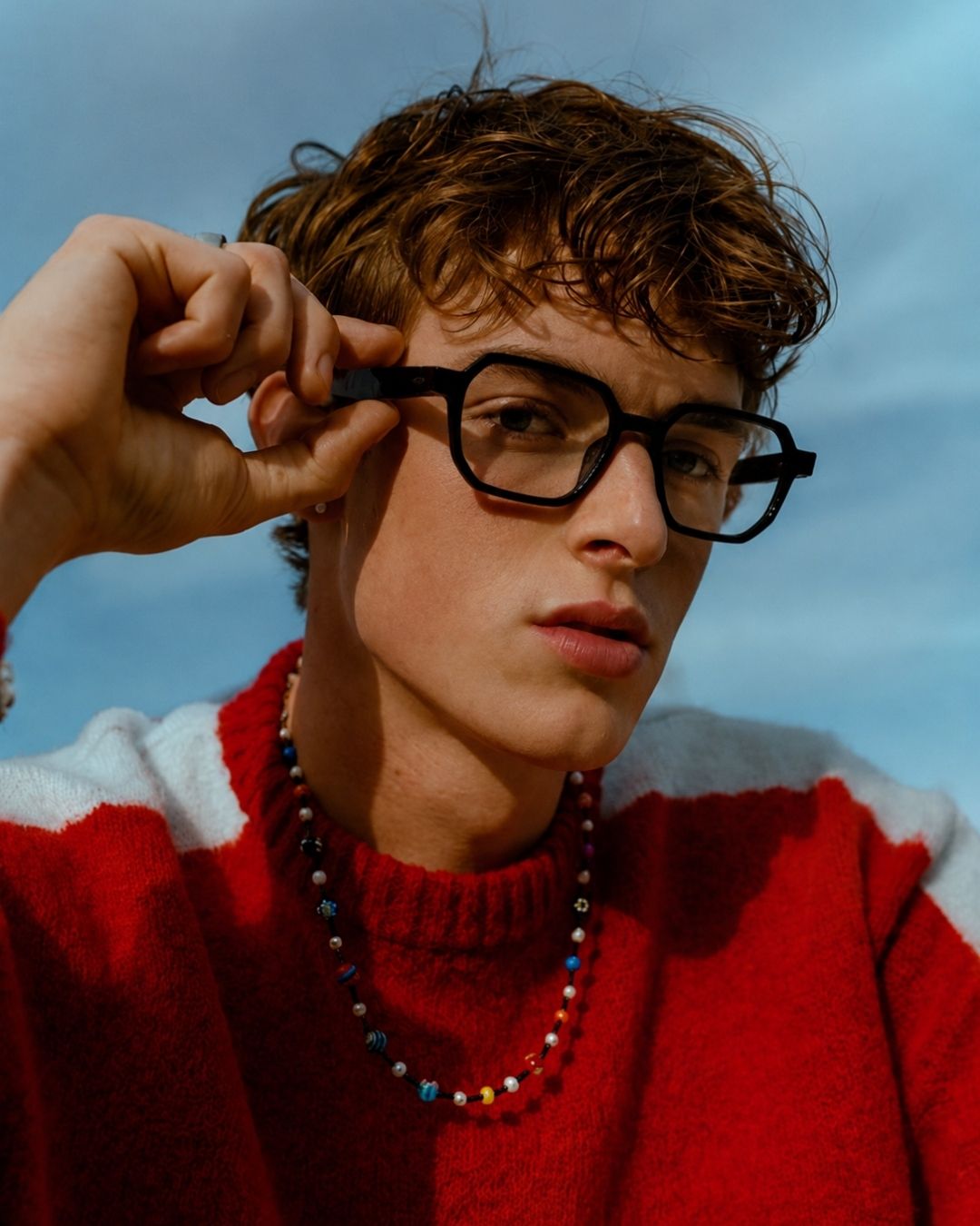 Black Hexa Edge Frame Glasses