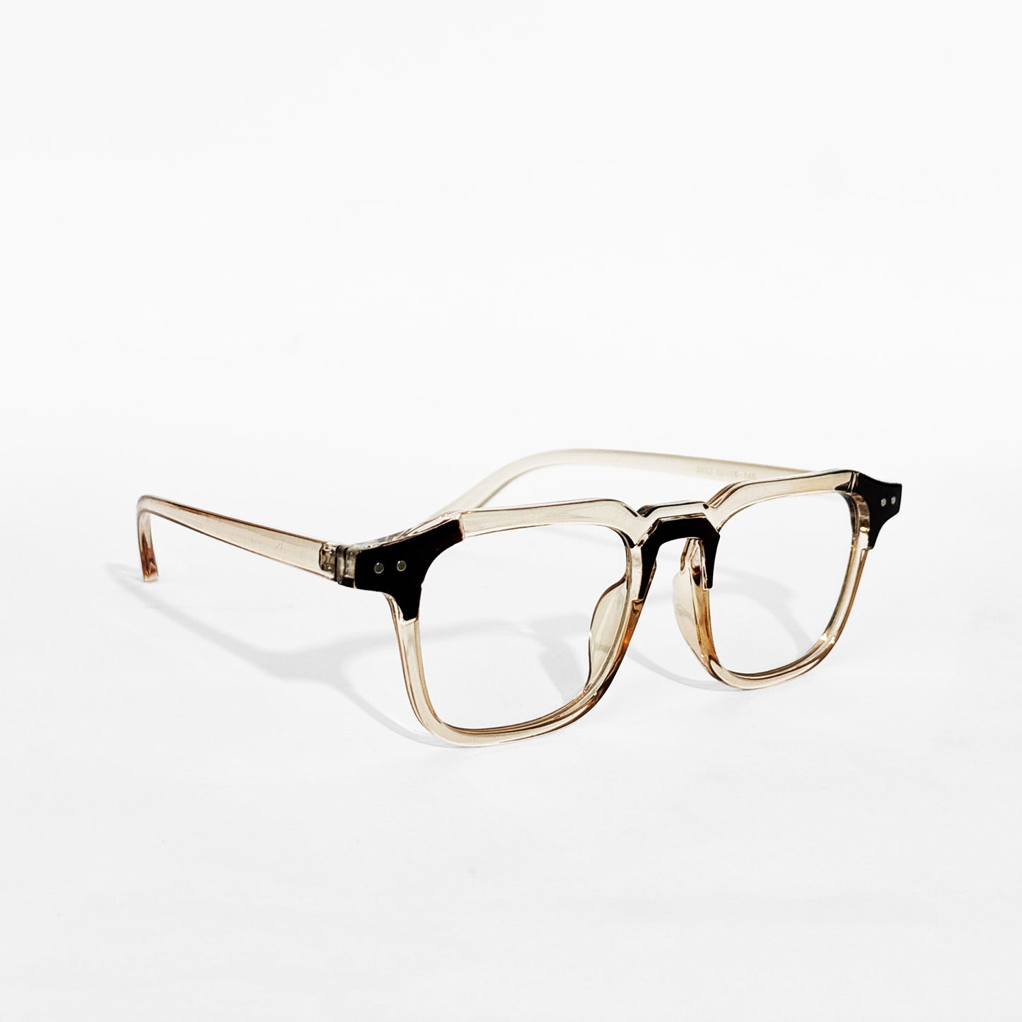 Transparent Black Accent Square Frame Glasses