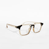 Transparent Black Accent Square Frame Glasses