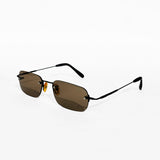 Brown Rimless Rectangle Sunglasses