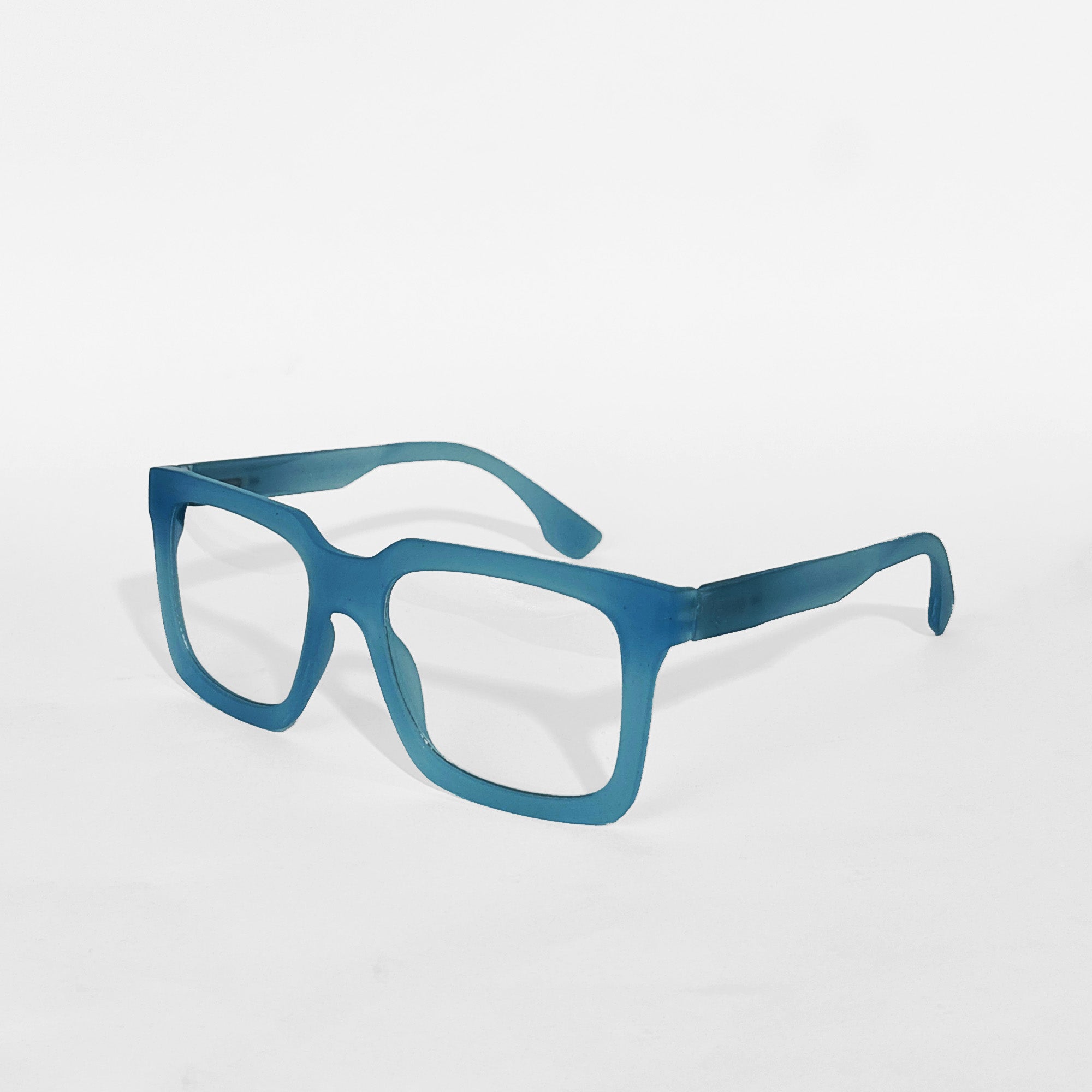 Aqua Blue Square Frame Eyeglasses