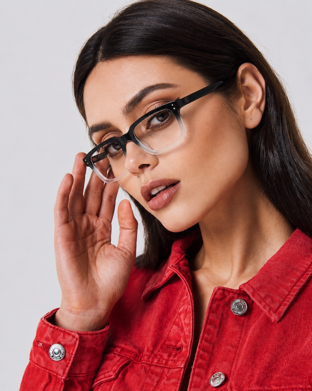 Black Gradient Square Frame Eyeglasses