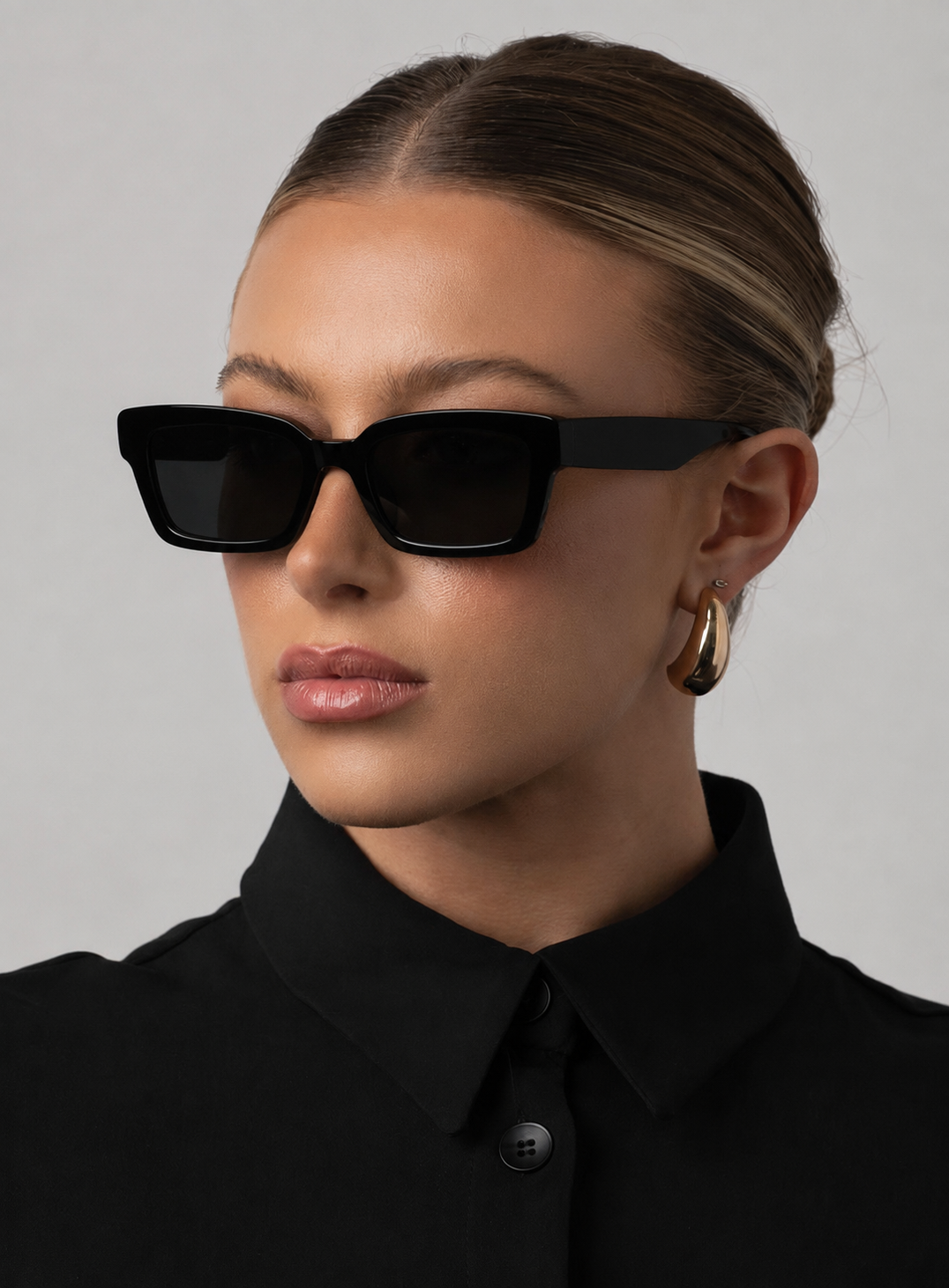Urban Edge Rectangle Eyeglasses – Black
