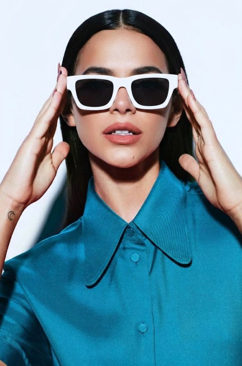 Aero Classic White Rectangle Sunglasses