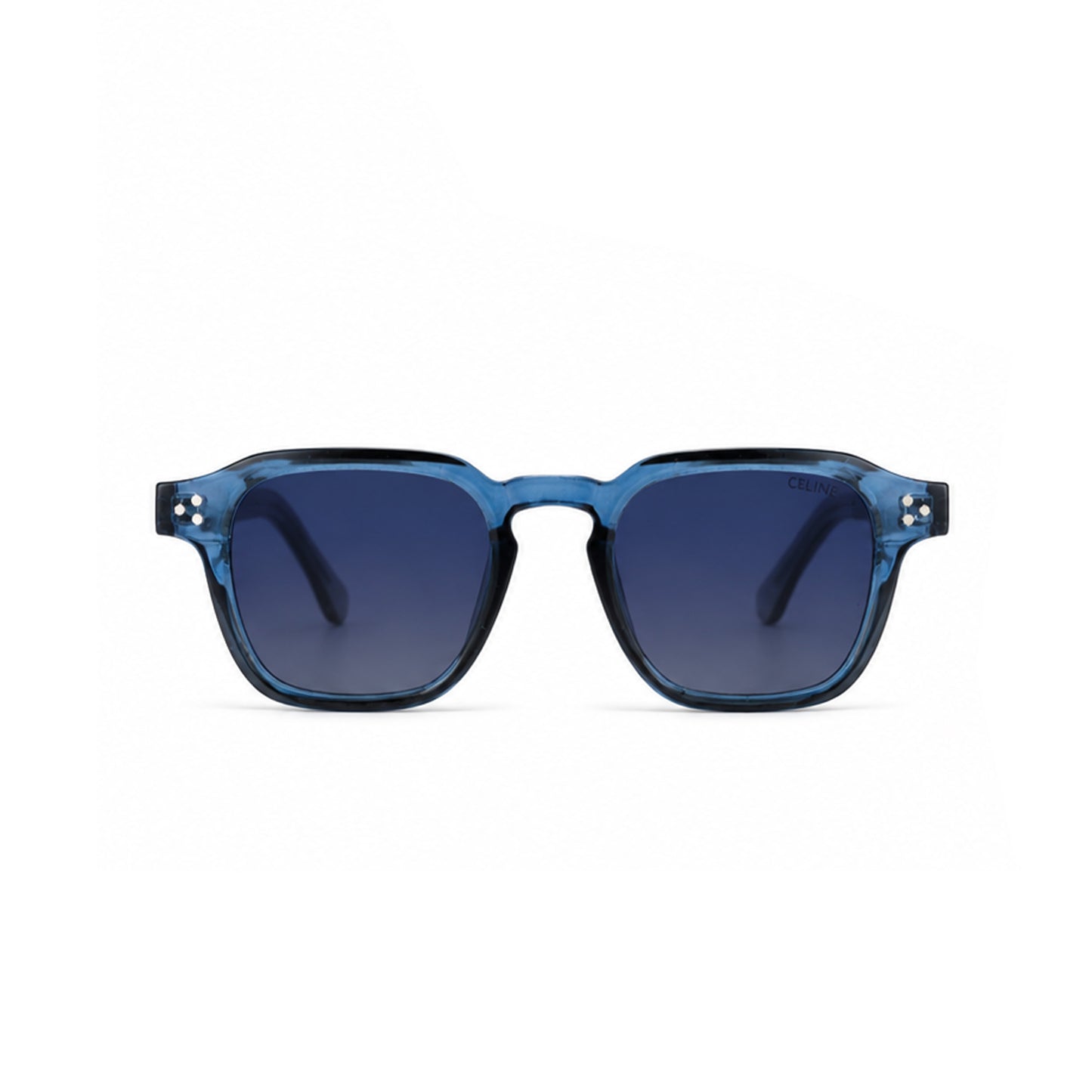 Ocean Blue Transparent Square Sunglasses