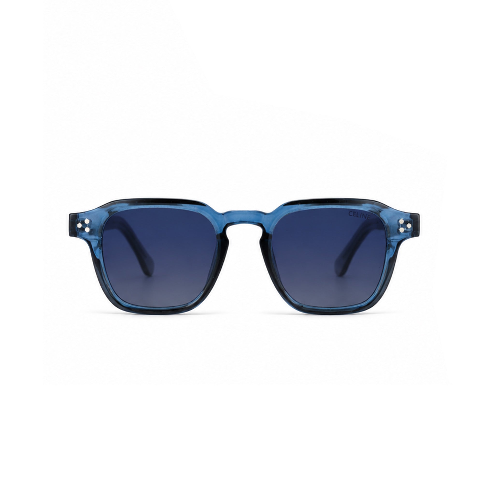 Ocean Blue Transparent Square Sunglasses