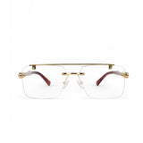 Luxury Rimless Square Eyeglasses , Gold &amp; Tortoise Edition
