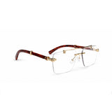 Luxury Rimless Square Eyeglasses , Gold &amp; Tortoise Edition