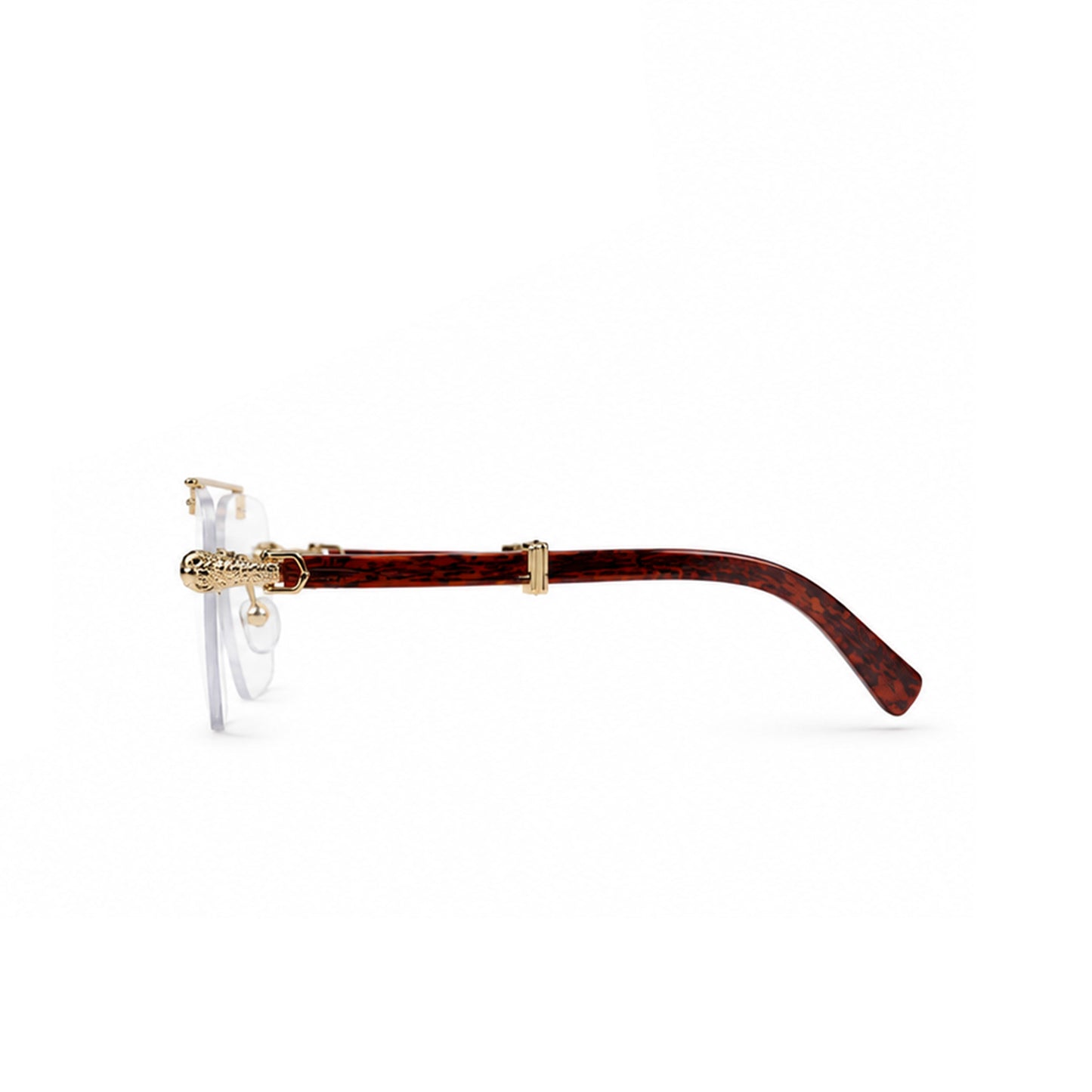 Luxury Rimless Square Eyeglasses , Gold &amp; Tortoise Edition