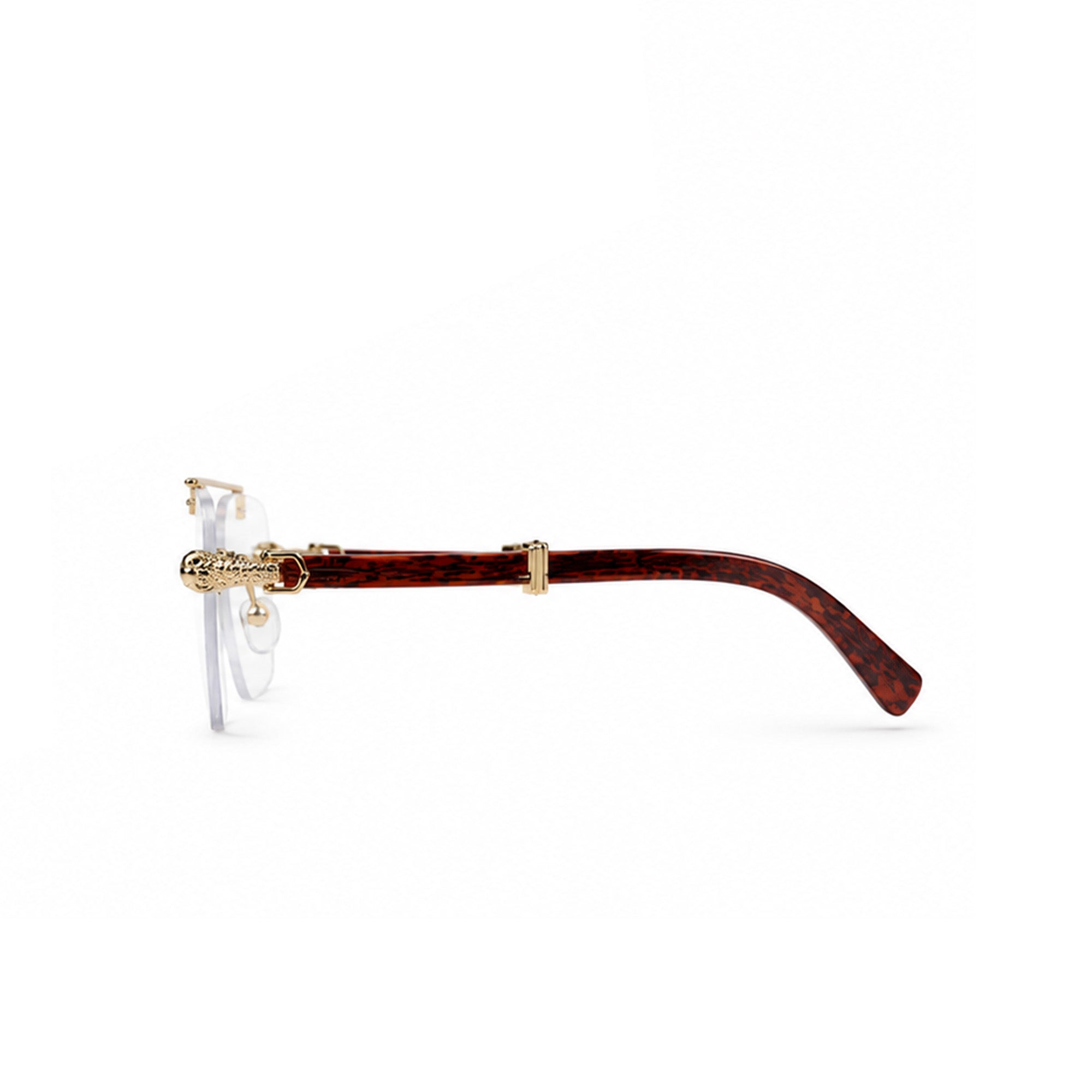 Luxury Rimless Square Eyeglasses , Gold &amp; Tortoise Edition