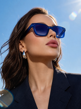 Royal Blue Square Gradient Sunglasses