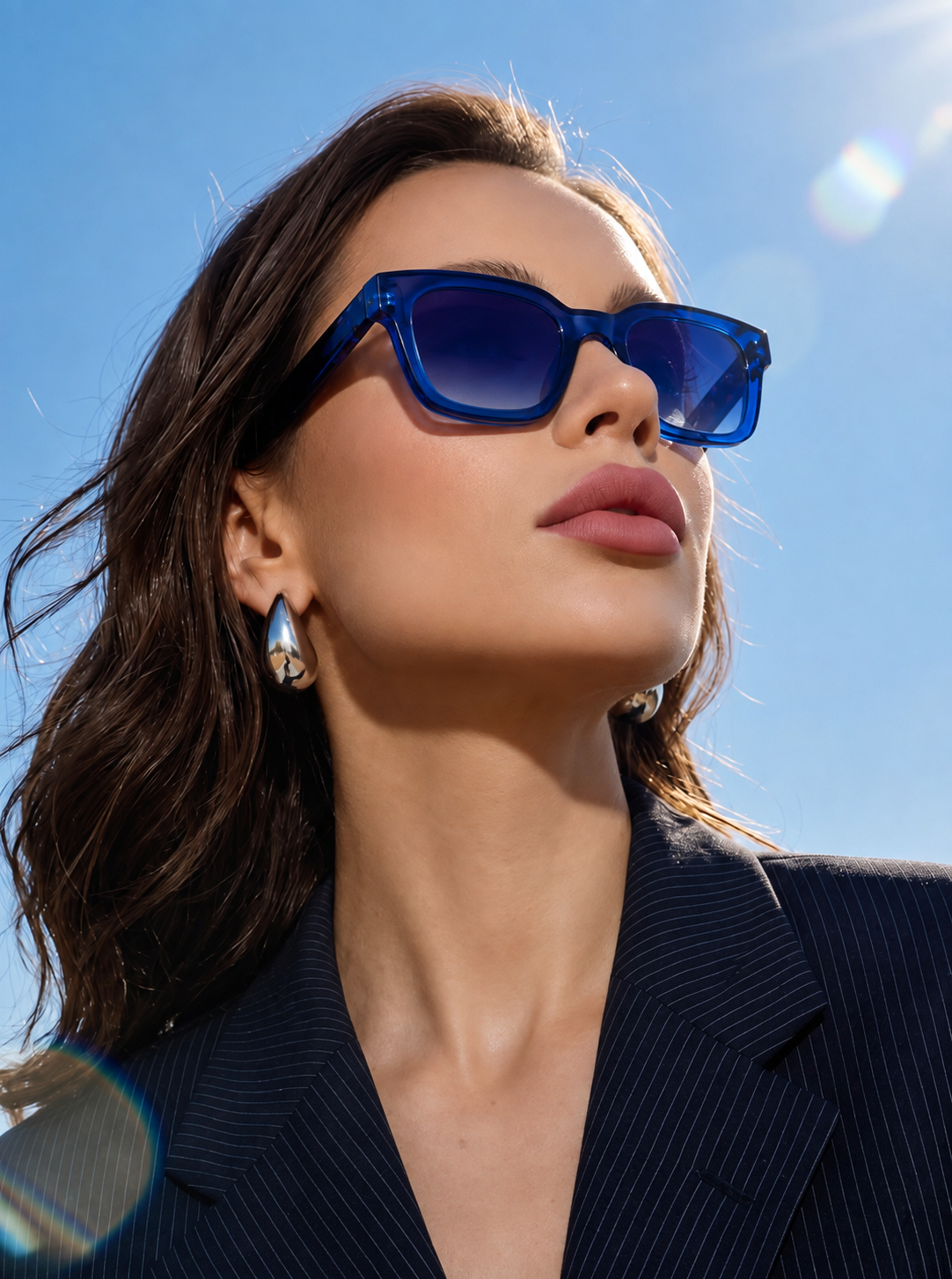 Royal Blue Square Gradient Sunglasses