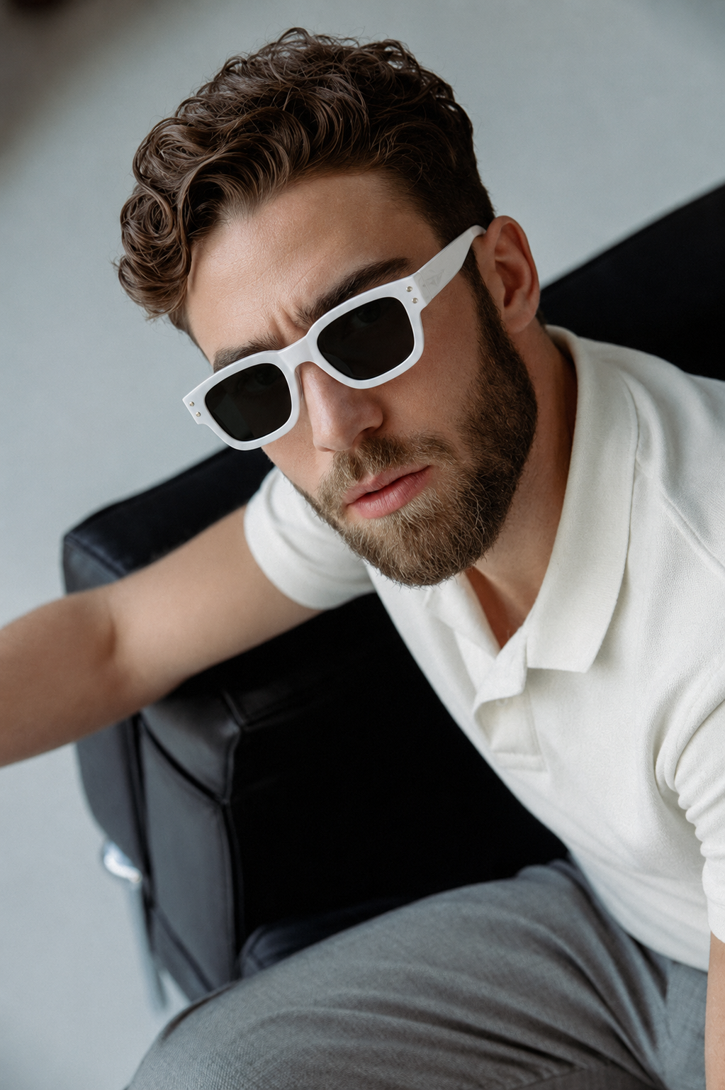 Classic White Square Sunglasses , UV400 Fashion Shades
