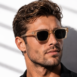 Classic Transparent Brown Square Sunglasses , UV400 Retro Shades